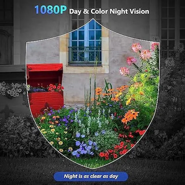 Alt view image 3 of 7 - 1080P Security Cameras Wireless Outdoor with Motion Detection, Spotlight/Siren Alarm, Color Night Vision, 2-Way Talk, Waterproof SD/Cloud Storage Battery Powered WiFi Camera for Home