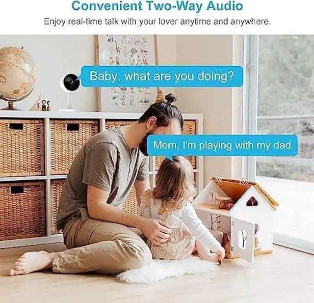Alt view image 6 of 6 - Indoor Camera, Cameras for Home Security with Night Vision, Pet Camera with Phone App, 1080P Indoor Security Camera, Motion Detection, 2-Way Audio, WiFi Camera Home Camera Compatible with Alexa