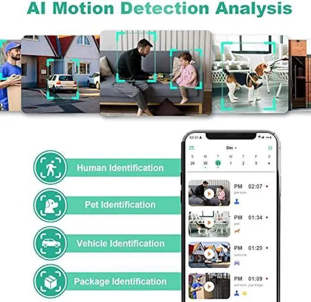 Alt view image 3 of 6 - Security Cameras Wireless Outdoor, 1080P Battery Powered AI Motion Detection Spotlight Siren Alarm WiFi Surveillance Indoor Home Camera, Color Night Vision, 2-Way Talk, Waterproof, Cloud/SD Storage