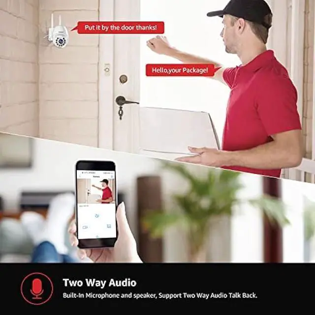 Alt view image 6 of 6 - BOAVISION Security Camera Outdoor, Wireless WiFi IP Camera Home Security System 360° View,Motion Detection, auto Tracking,Two Way Talk,HD 1080P pan Tile Full Color Night Vision