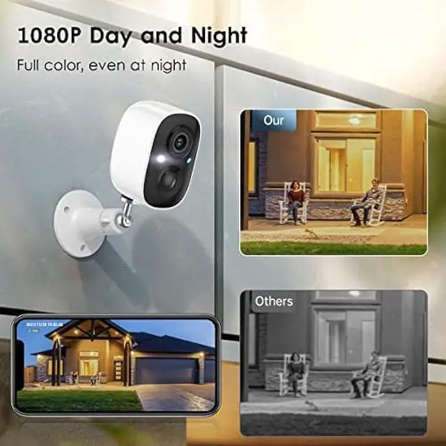 Alt view image 2 of 6 - Security Camera Wireless Outdoor, 2-Way Talk Battery Powered Wi-Fi Cameras for Outside and Indoor 1080P Night Vision AI Motion Detection Spotlight Siren Alarm IP65 Weatherproof