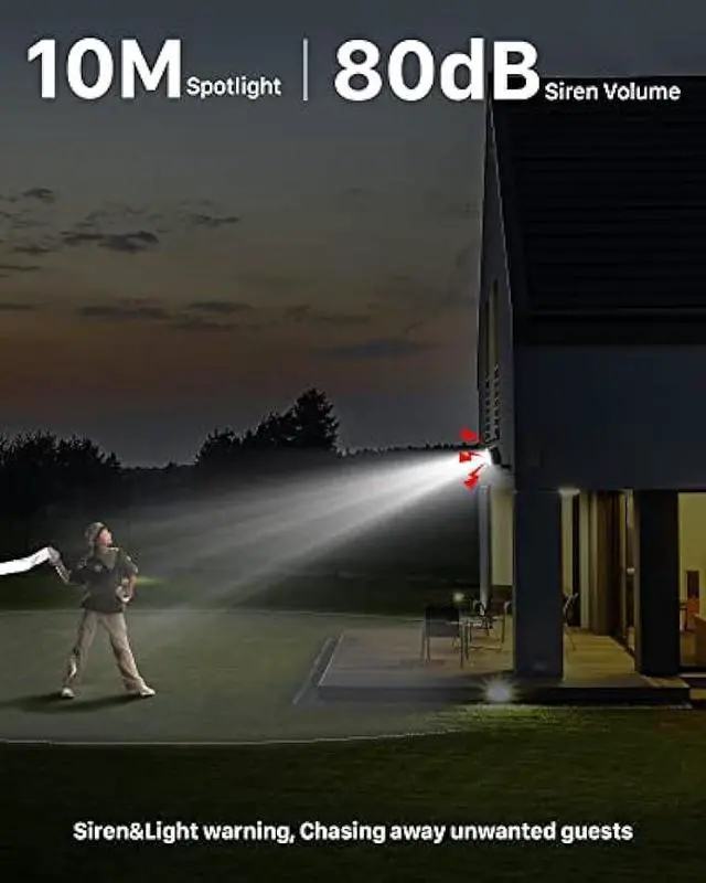 Alt view image 3 of 7 - IHOXTX Security Cameras Wireless Outdoor, Flood Light Solar Cameras for Home Security, Home Camera with Color Night Vision, PIR Human Detection, 2-Way Talk, IP66 Waterproof, SD Card/Cloud Storage