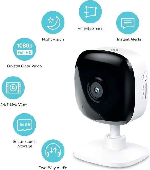 Alt view image 2 of 5 - Kasa Smart Security Camera for Baby monitor, 1080p HD Indoor Camera for Home Security with Motion Detection, Two-Way Audio, Night Vision, Cloud & SD Card Storage, Works with Alexa & Google Home (EC60)