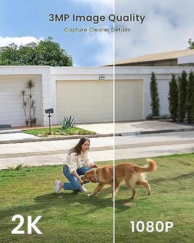 Alt view image 2 of 5 - ieGeek Security Cameras Wireless Outdoor, 2K 3MP Battery Powered WiFi Security Camera with Spotlight & Siren Alarm, 2-Way Audio, Color Night Vision, AI Detection for Home Security, Works with Alexa