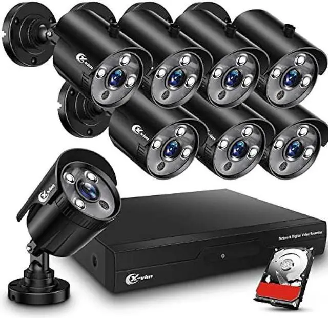 Main image of XVIM 8CH 1080P Wired Security Camera System with 1TB Hard Drive, 8pcs HD Outdoor Home Surveillance Cameras Night Vision Remote Access Motion Alert