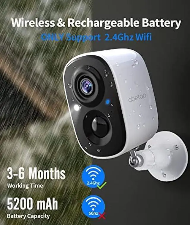 Alt view image 6 of 6 - Security Cameras Wireless Outdoor, 1080P WiFi Camera Outdoor Wireless w/Color Night Vision, AI/PIR Detection, 2-Way Talk, Cloud/SD, Weatherproof, Battery Powered Outdoor Cameras for Home Security