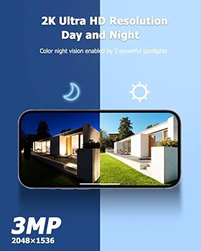 Alt view image 5 of 5 - Rebluum Security Camera Wireless Outdoor, 2K Solar Security Camera,Battery Powered 360°PTZ Security Camera,Color Night Vision,PIR Motion Detection,2-Way Audio,Compatible with Alexa