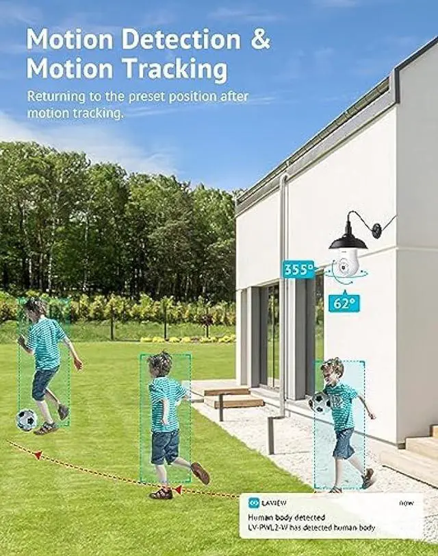 Alt view image 7 of 7 - LaView 4MP Bulb Security Camera 5G& 2.4GHz, 360°2K Security Cameras Wireless Outdoor Indoor Full Color Day and Night, Motion Detection, Audible Alarm, Easy Installation, Compatible with Alexa (2 Pack)