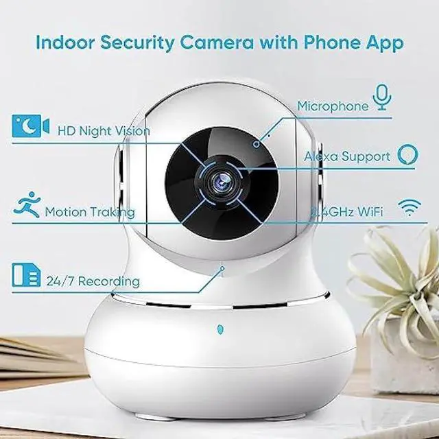 Alt view image 2 of 6 - litokam Indoor Security Camera, Baby Monitor Camera with Night Version, 2K Home Security Cameras Wireless for Dog, Pet Camera with App, Two Way Audio, WiFi Camera 2 Pack