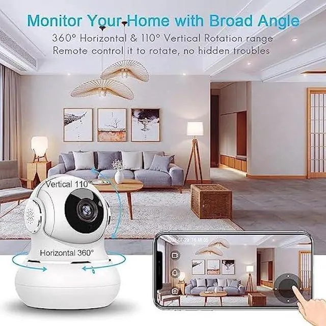 Alt view image 3 of 6 - litokam Indoor Security Camera, Baby Monitor Camera with Night Version, 2K Home Security Cameras Wireless for Dog, Pet Camera with App, Two Way Audio, WiFi Camera 2 Pack
