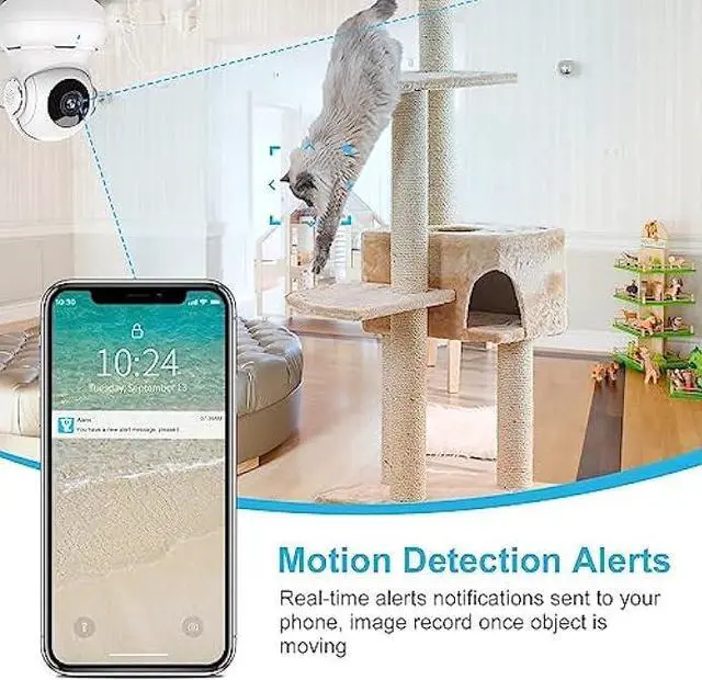 Alt view image 4 of 6 - litokam Indoor Security Camera, Baby Monitor Camera with Night Version, 2K Home Security Cameras Wireless for Dog, Pet Camera with App, Two Way Audio, WiFi Camera 2 Pack