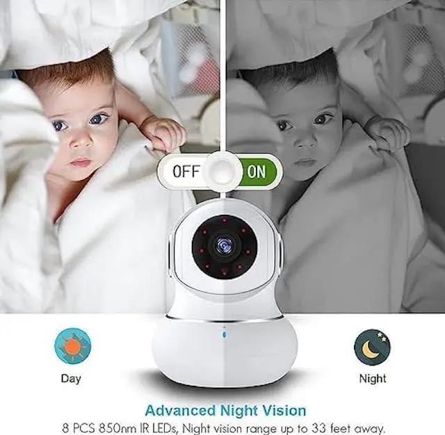 Alt view image 6 of 6 - litokam Indoor Security Camera, Baby Monitor Camera with Night Version, 2K Home Security Cameras Wireless for Dog, Pet Camera with App, Two Way Audio, WiFi Camera 2 Pack