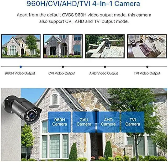 Alt view image 4 of 6 - ZOSI 2MP HD 1080p 1920TVL Security Camera Outdoor Indoor (Hybrid 4-in-1 HD-CVI/TVI/AHD/960H Analog CVBS), 36PCS LEDs,120ft IR Night Vision,105° View Angle Surveillance CCTV Bullet CameraBlack Color)