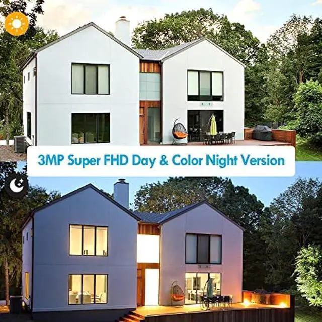 Alt view image 3 of 6 - Wireless Cameras for Home/Outdoor Security, Solar Security Cameras Wireless Outdoor 355°PTZ, 3MP 2K FHD WiFi Camera with Spotlight, Motion Detection, Siren, Color Night Vision, 2-Way Talk, SD/Cloud