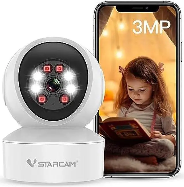 Main image of VSTARCAM 3MP Indoor Security Camera, Pet/Dog Camera with Phone App, Indoor Cameras for Home Security with Color Night Vision, 2-Way Audio Motion, Detection Cloud & SD Card Storage