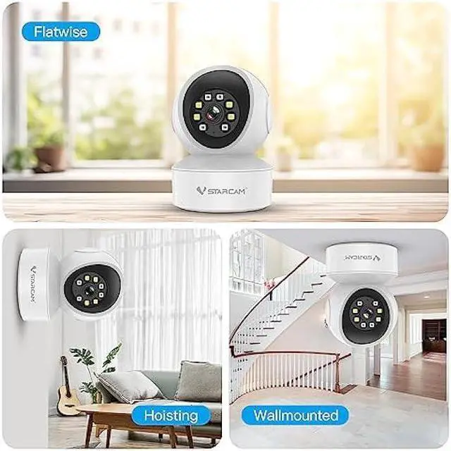 Alt view image 6 of 7 - VSTARCAM 3MP Indoor Security Camera, Pet/Dog Camera with Phone App, Indoor Cameras for Home Security with Color Night Vision, 2-Way Audio Motion, Detection Cloud & SD Card Storage