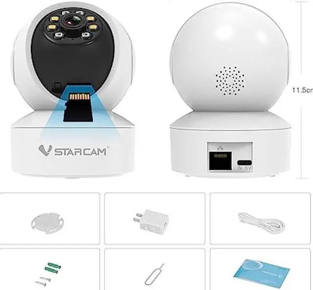 Alt view image 7 of 7 - VSTARCAM 3MP Indoor Security Camera, Pet/Dog Camera with Phone App, Indoor Cameras for Home Security with Color Night Vision, 2-Way Audio Motion, Detection Cloud & SD Card Storage