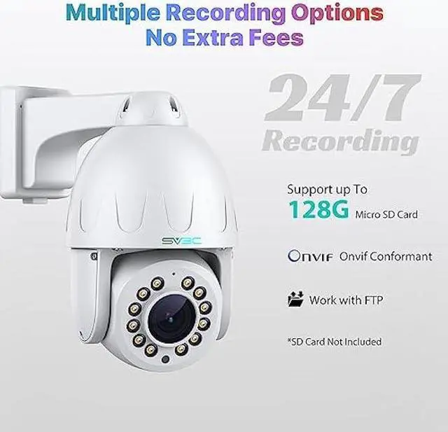 Alt view image 5 of 7 - SV3C POE PTZ Security Camera Outdoor 15X Optical Zoom 5MP Auto Tracking Floodlight Color Night Vision IP Camera, 2-Way Audio, Metal Shell, RTSP, FTP, SD Card Record, BlueIris, Onvif Conformant (Wired)