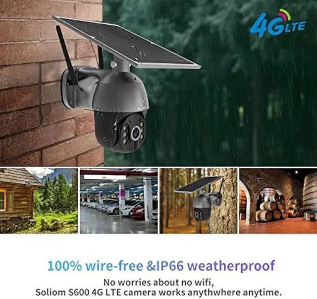 Alt view image 2 of 6 - SOLIOM S600 3G/4G LTE Outdoor Solar Powered Cellular Security Camera Wireless,Pan Tilt 360°View Spotlight,1080p Night Vision,2 Way Talk,PIR Motion Sensor,No WiFi,US Version