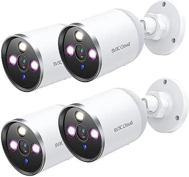 SV3C 2K WiFi Camera Outdoor, 4 Pack Wired Security IP Cameras for Home Outside  Indoor Support