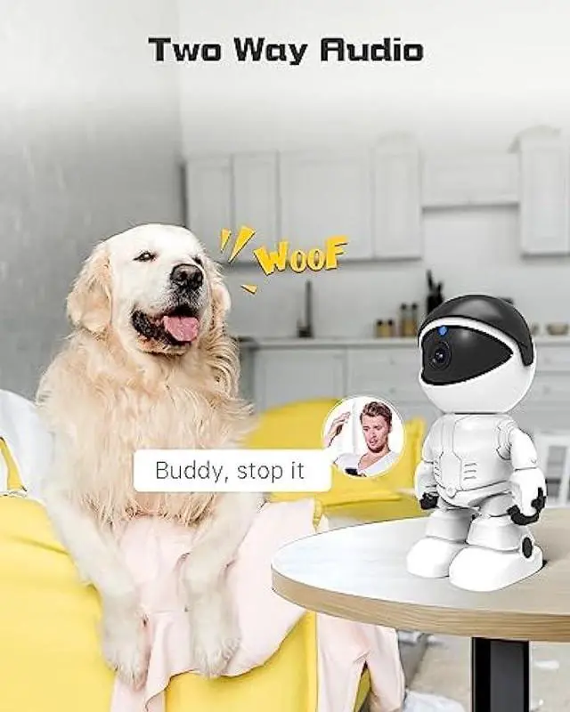 Alt view image 3 of 6 - Indoor Camera,2K Cameras for Home Security, Pet Camera with phone App,Security Camera Indoor Wireless,Smart Pan Tilt Camera for Baby Monitor,2-Way Audio, Night Vision, Auto Tracking, Motion Detection