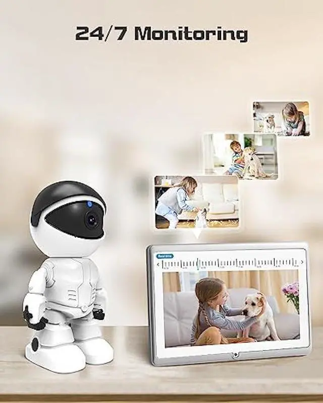 Alt view image 5 of 6 - Indoor Camera,2K Cameras for Home Security, Pet Camera with phone App,Security Camera Indoor Wireless,Smart Pan Tilt Camera for Baby Monitor,2-Way Audio, Night Vision, Auto Tracking, Motion Detection