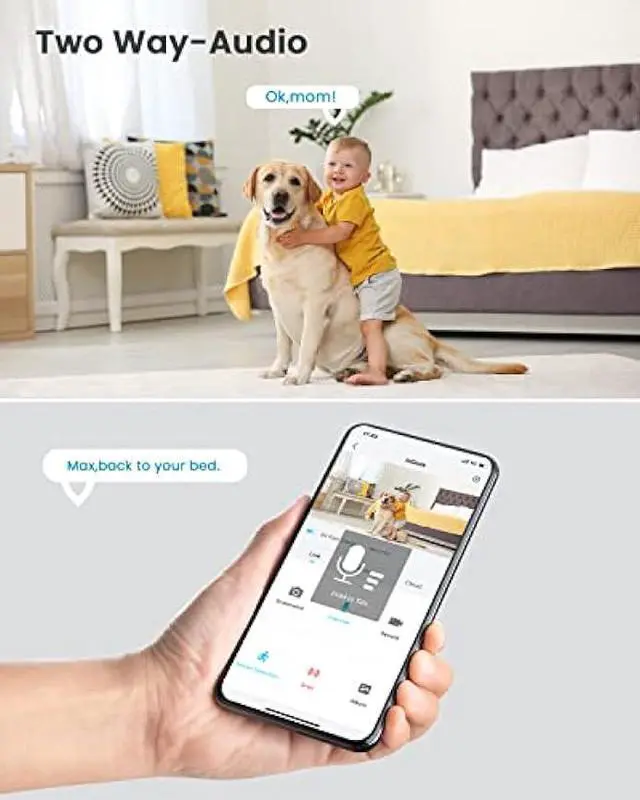 Alt view image 4 of 6 - ieGeek Security Camera Indoor Wireless 1080P Wire-Free Portable Indoor Camera for Home Security with Human Detection,Two-Way Audio, Siren and APP Alert,30ft Clear Night Vision, Cloud/SD