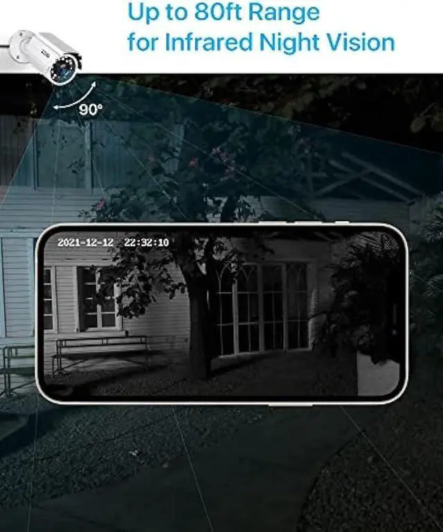 Alt view image 6 of 6 - ZOSI 1080P 2.0MP HD 1920TVL Hybrid 4-in-1 TVI/CVI/AHD/960H CVBS CCTV Security Camera Indoor Outdoor, 80ft Night Vision,Aluminum Metal Cam, For 960H,720P,1080P,5MP,4K analog Surveillance DVR (White)