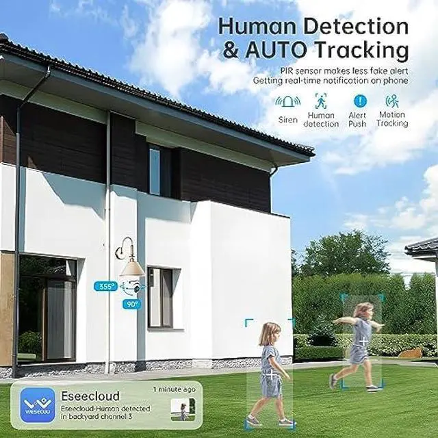 Alt view image 3 of 6 - WESECUU Light Bulb Security Camera -5G& 2.4GHz WiFi 2K Security Cameras Wireless Outdoor Motion Detection and Alarm,Two-Way Audio,Color Night Vision,Human Tracking, Bulb Camera Compatible with Alexa