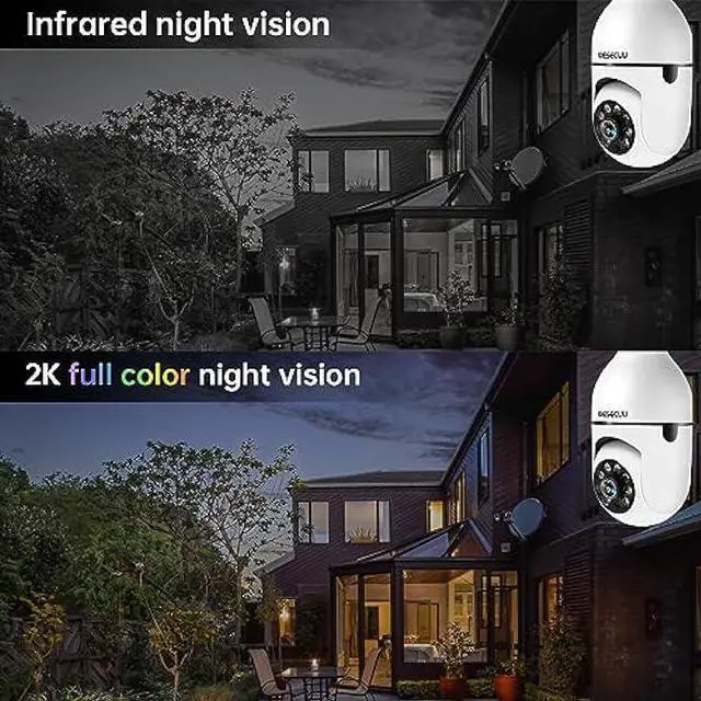 Alt view image 4 of 6 - WESECUU Light Bulb Security Camera -5G& 2.4GHz WiFi 2K Security Cameras Wireless Outdoor Motion Detection and Alarm,Two-Way Audio,Color Night Vision,Human Tracking, Bulb Camera Compatible with Alexa