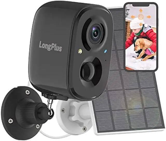 Main image of LongPlus Security Cameras Wireless Outdoor with Solar Panel,Solar Camera for Home Security,1080P Color Night Vision Outdoor Wireless Camera, PIR Human Detection Notification Push,Spotlight,2-Way Talk