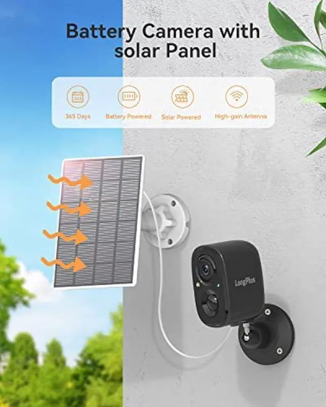 Alt view image 2 of 6 - LongPlus Security Cameras Wireless Outdoor with Solar Panel,Solar Camera for Home Security,1080P Color Night Vision Outdoor Wireless Camera, PIR Human Detection Notification Push,Spotlight,2-Way Talk