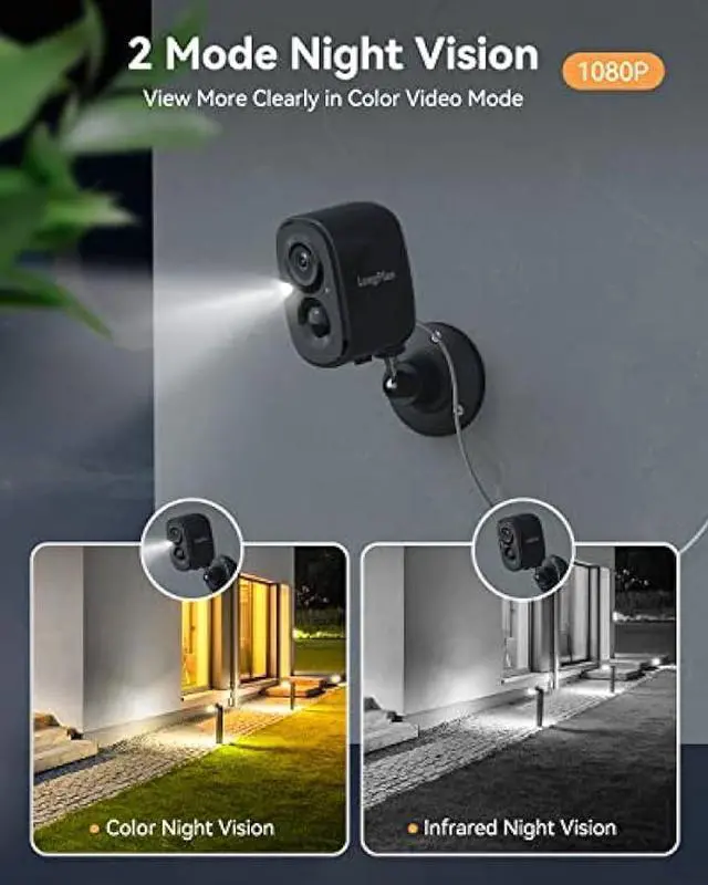 Alt view image 4 of 6 - LongPlus Security Cameras Wireless Outdoor with Solar Panel,Solar Camera for Home Security,1080P Color Night Vision Outdoor Wireless Camera, PIR Human Detection Notification Push,Spotlight,2-Way Talk