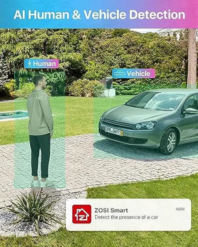 Alt view image 3 of 6 - ZOSI 8CH 3K Lite Home Security Camera System Outdoor with 1TB HDD,AI Human/Vehicle Detection,120ft Night Vision,H.265+ 8 Channel Wired DVR with 4pcs 1080P Weatherproof CCTV Cameras,for 24/7 Recording