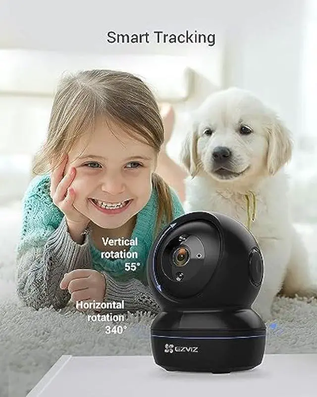 Alt view image 4 of 7 - EZVIZ Indoor Security Camera Dome, Baby/Pet Monitor, Pan/Tilt 360° 1080P, Smart IR Night Vision, Motion Detection, Custom Area, Auto Tracking, 2-Way Audio, Compatible with Alexa and Google(C6N)