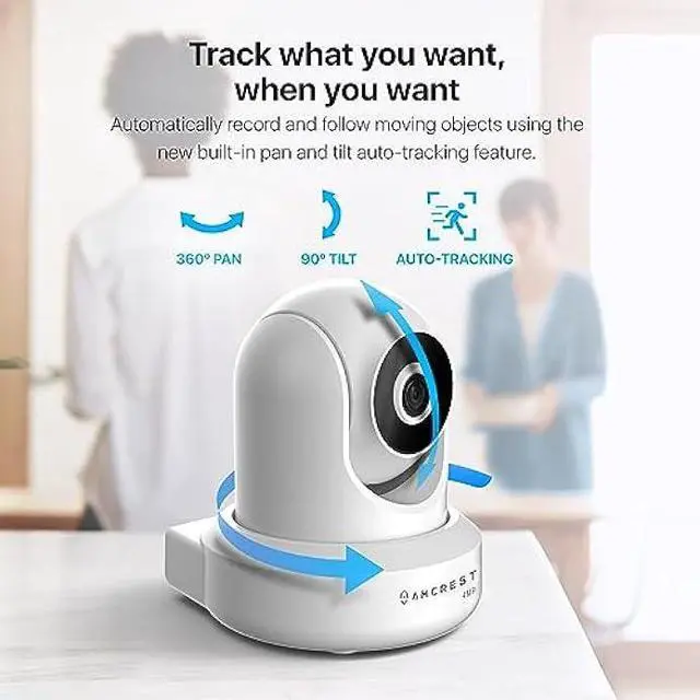 Alt view image 3 of 6 - Amcrest 4MP ProHD Indoor WiFi, Security IP Camera with Pan/Tilt, Two-Way Audio, Night Vision, Remote Viewing, 4-Megapixel @30FPS, Wide 90° FOV, IP4M-1041W (White)