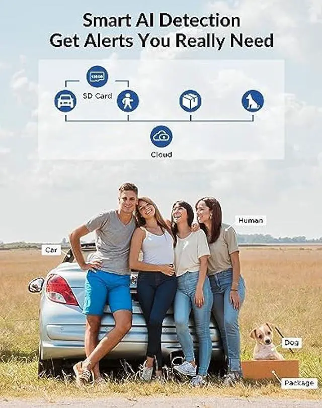 Alt view image 5 of 6 - FOSCAM 5MP 3K Security Camera Outdoor, V5P 5G/2.4GHz WiFi Camera for Home Security, Two Way Audio, 66ft Color Night Vision, FOV 110°, Work with Alexa