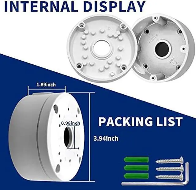 Alt view image 2 of 6 - (Waterproof Camera Junction Box) Universal Bullet Security Camera Mount Bracket Hide Cable, Metal Electric Enclosure, Outdoor Camera Cover, Base Junction Box for CCTV Cams (8 Pack)