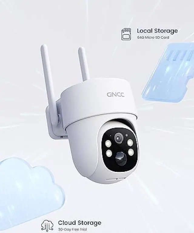 Alt view image 6 of 6 - GNCC Security Camera Wireless Outdoor, 4G Cellular Trail Camera, No WiF, 2K, 360° Live Video, Motion Detection, Night Vision, Solar Panel, 2 Way Audio, 64GB Micro SD&SIM Card, Data Plan Needed