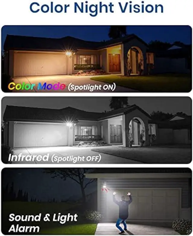Alt view image 5 of 7 - AOSU 2K 2-Pack Outdoor Security Camera with 360° Pan-Tilt, WiFi Camera Surveillance Exterieur with Humanoid Racking & Motion Detection, Full-Color Night Vision, 2-Way Audio, IP66 Waterproof, Alexa