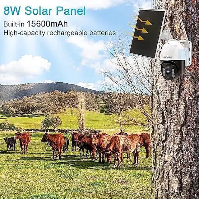 Alt view image 4 of 6 - 4G LTE Cellular Solar Security Camera Outdoor Wireless, GENBOLT 8W 15600mAh Battery Operated Surveillance Camera No WiFi, PTZ IP Camera System with SIM Card, PIR Siren Alarm with Humanoid Detection