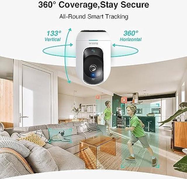 BOTSLAB Indoor 5M Pan Tilt Zoom Smart Security Camera, AI Human