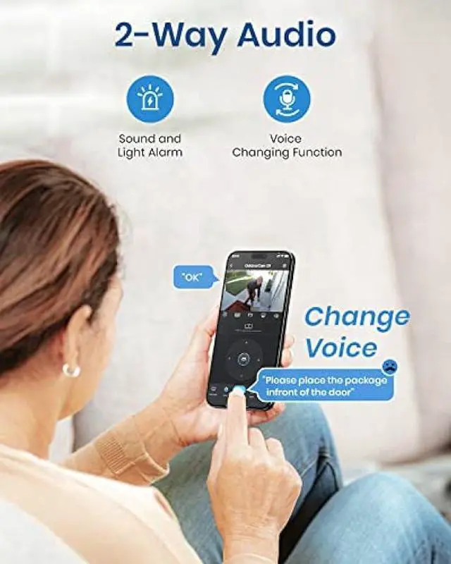 Alt view image 6 of 7 - AOSU 2K 2-Pack Outdoor Security Camera with 360° Pan-Tilt, WiFi Camera Surveillance Exterieur with Humanoid Racking & Motion Detection, Full-Color Night Vision, 2-Way Audio, IP66 Waterproof, Alexa