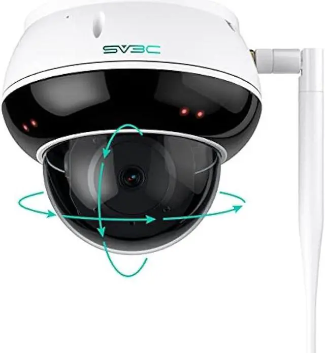 Main image of SV3C PTZ Security Camera Outdoor WiFi Dome Camera Indoor 5MP with Auto Tracking Infrared Night Vision 2-Way Audio Motion Detection Wireless IP Cam, RTSP, FTP, SD Card Record, Remotely, 2.4/5 GHz WiFi