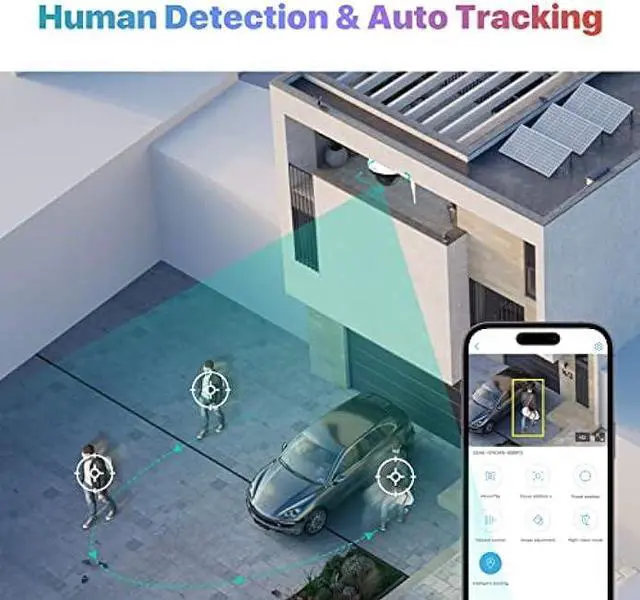 Alt view image 3 of 7 - SV3C PTZ Security Camera Outdoor WiFi Dome Camera Indoor 5MP with Auto Tracking Infrared Night Vision 2-Way Audio Motion Detection Wireless IP Cam, RTSP, FTP, SD Card Record, Remotely, 2.4/5 GHz WiFi