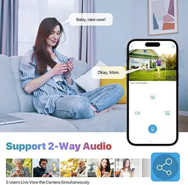 Alt view image 5 of 7 - SV3C PTZ Security Camera Outdoor WiFi Dome Camera Indoor 5MP with Auto Tracking Infrared Night Vision 2-Way Audio Motion Detection Wireless IP Cam, RTSP, FTP, SD Card Record, Remotely, 2.4/5 GHz WiFi