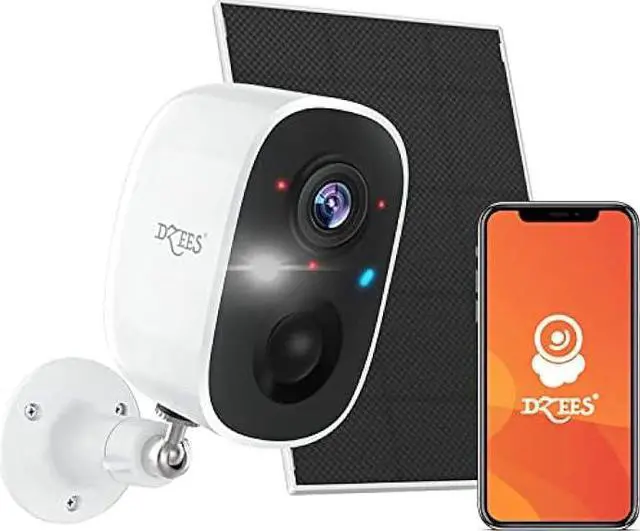 Main image of Dzees Solar Powered Security Cameras Wireless Outdoor WiFi, 1080P Color Night Vision Outdoor Camera, Wireless Home Security Cameras System with Solar Panel, Spotlight/Alarm, AI Detection, 2-Way Talk
