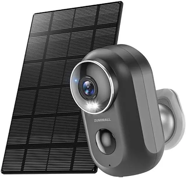Main image of ZUMIMALL Security Cameras Wireless Outdoor, 2K Solar Cameras for Home Security with Magnetic Mount, Color Night Vision, Spotlight & Siren, AI Detection, IP66, Free Loop Recording, 2.4G WiFi Only