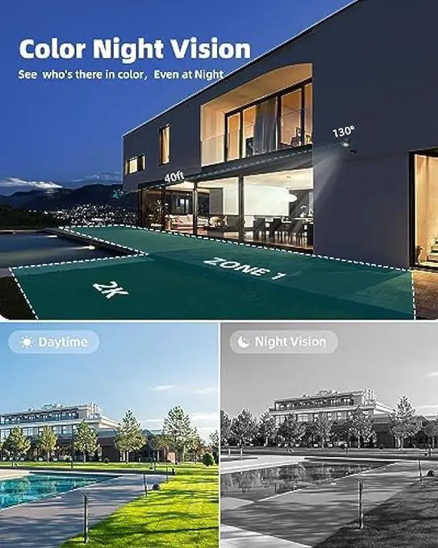 Alt view image 3 of 6 - ZUMIMALL Security Cameras Wireless Outdoor, 2K Solar Cameras for Home Security with Magnetic Mount, Color Night Vision, Spotlight & Siren, AI Detection, IP66, Free Loop Recording, 2.4G WiFi Only