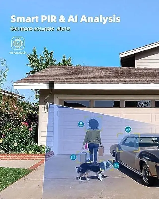 Alt view image 5 of 6 - ZUMIMALL Security Cameras Wireless Outdoor, 2K Solar Cameras for Home Security with Magnetic Mount, Color Night Vision, Spotlight & Siren, AI Detection, IP66, Free Loop Recording, 2.4G WiFi Only